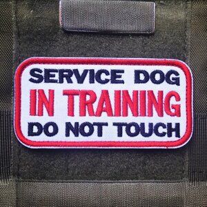 Service Dog Vest Emblem, in Training Tactical Morale Embroidery Patches for Vest